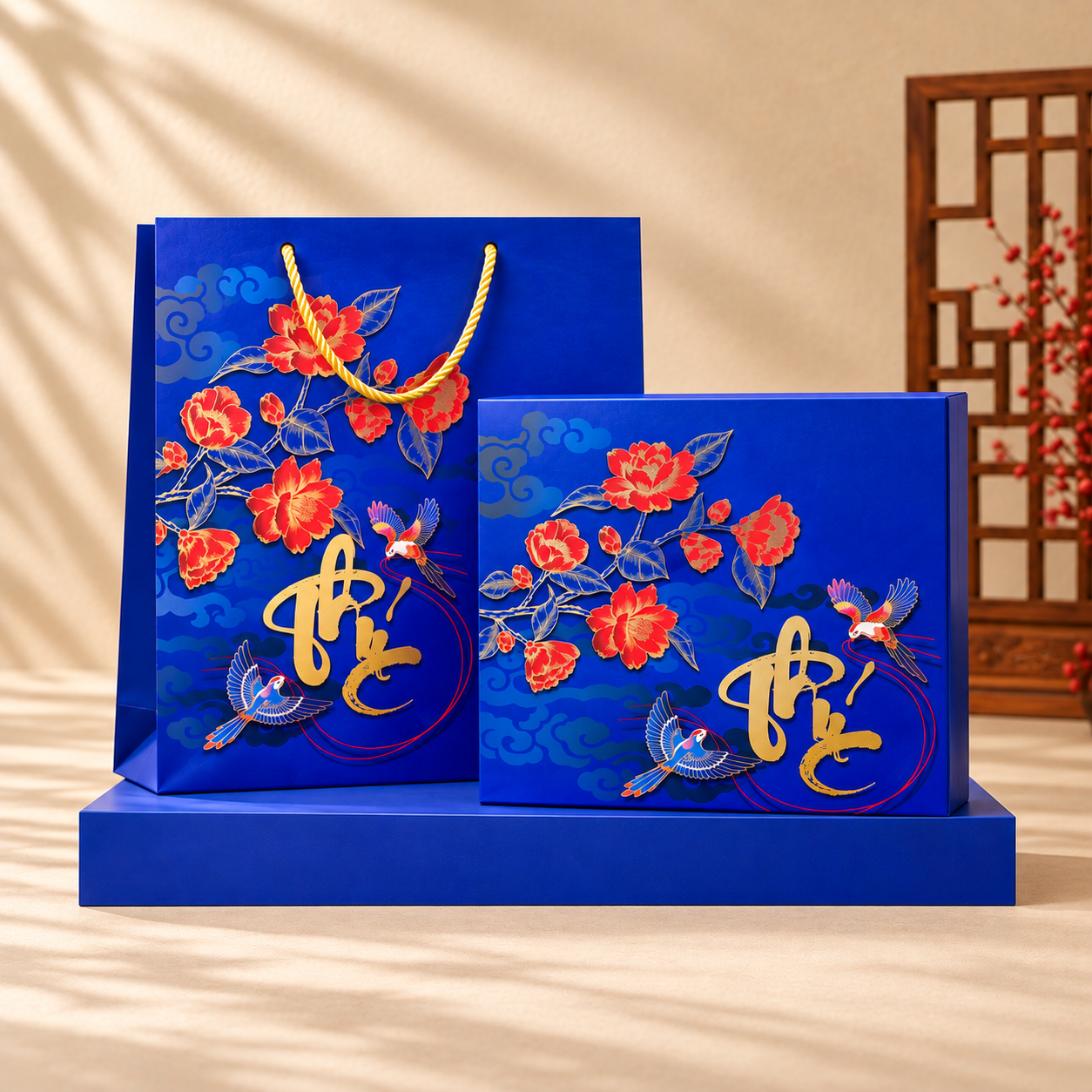 Hộp đựng quà Tết âm dương - Sơn Trà Đỏ