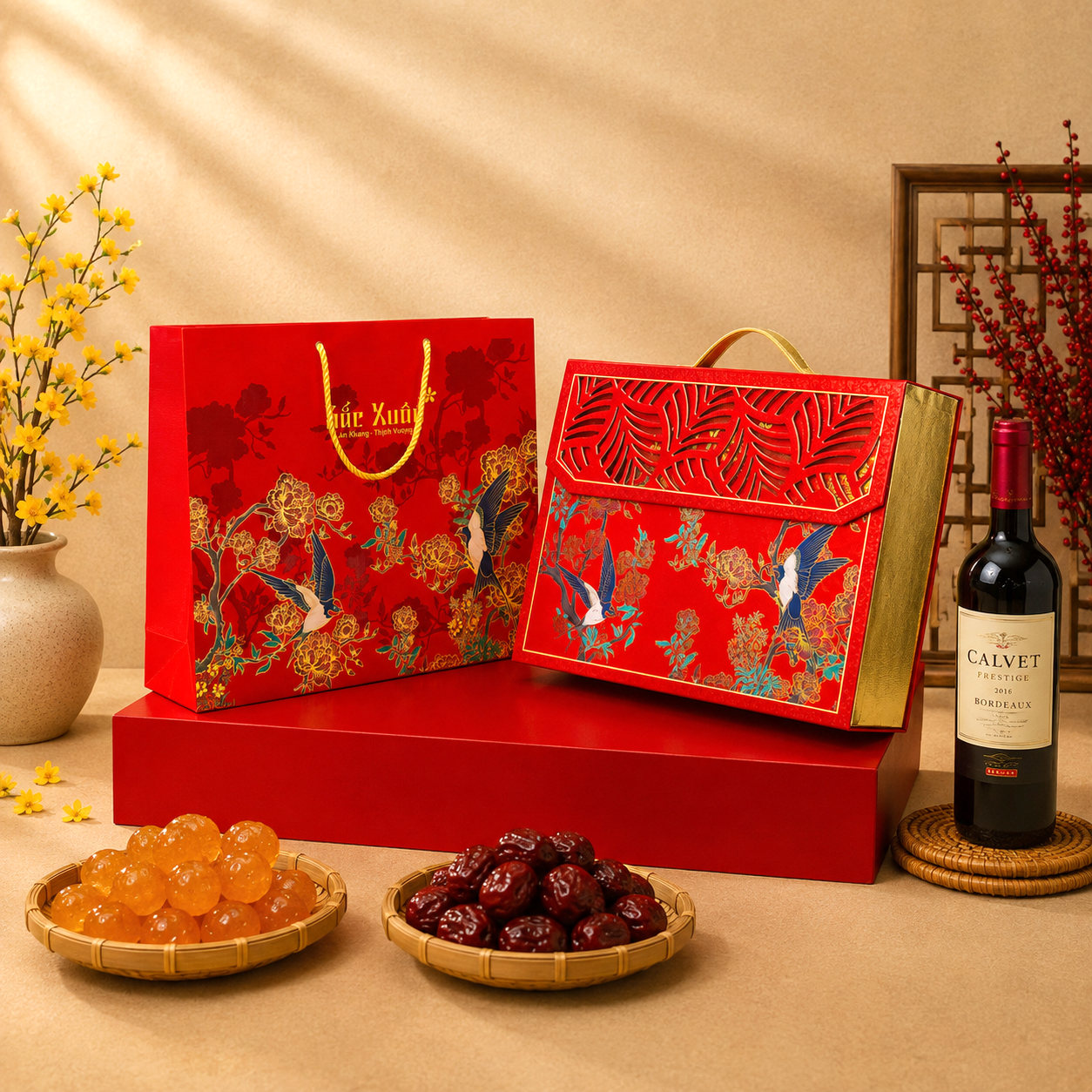 Hộp đựng quà Tết vali - Thiên Yến Xuân