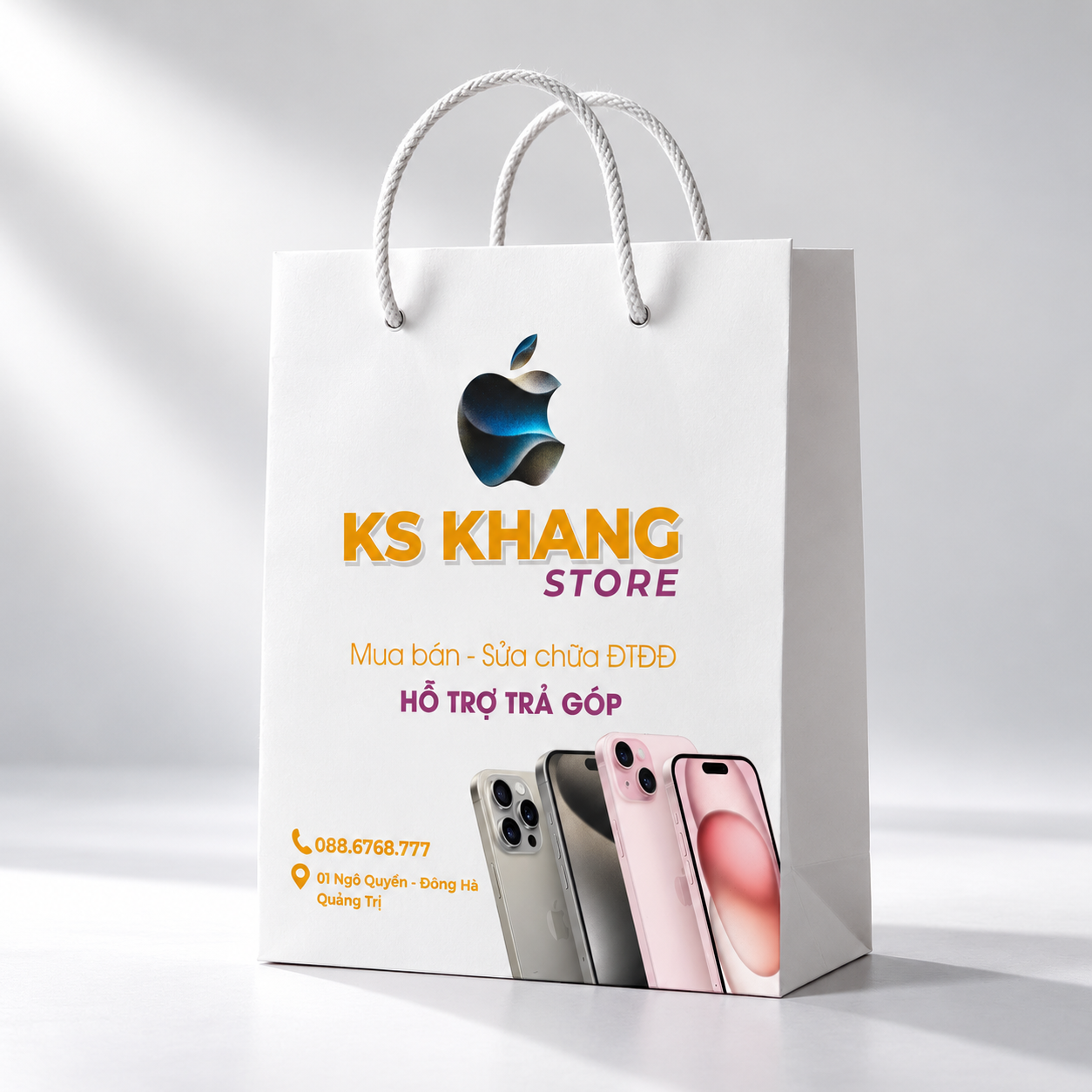 Túi giấy đựng điện thoại in logo theo yêu cầu